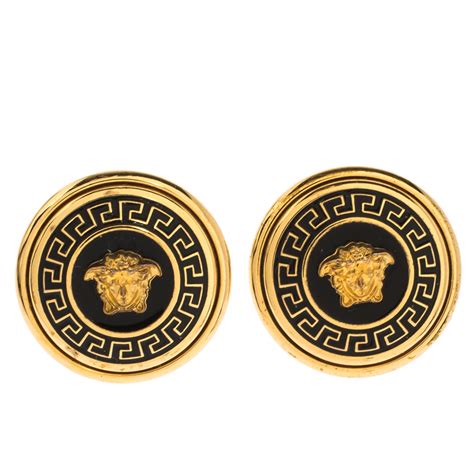 versace black stud earrings|Versace earrings on sale.